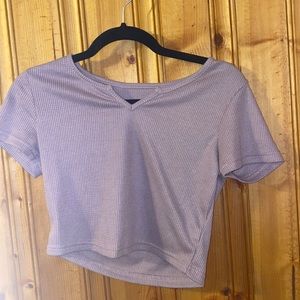 Zaful Knitted V Notch Crop